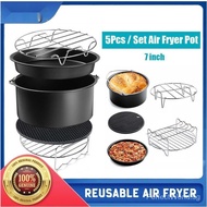 【SG local send】 Air Fryer Accessories 7 Inch 5PCS for Most   3.7QT - 5.3QT - 5.8QT Oven Cake & Pizza