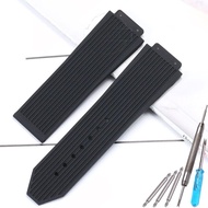 25x19mm Rubber Watch Band for Hublot Big Bang Replacement Strap with Tool Silcone Waterproof Wrist W