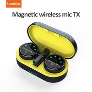 Bonkyo Wireless Clip on Mic Microphone Dual Mikrofon Wireless Mikrofon hp Lavalier Microphone wirele