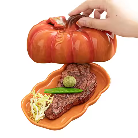 Pumpkin Snack Tray Butter Dish with Lid Halloween Butter Dish with Lid for Kitchen Dining Room Fall 