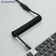 NANASALONNN USB A to Type C for Mechanical Gaming Keyboard Double Sleeved Wire with GX16 Detachable 