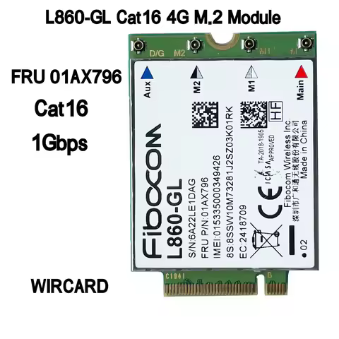 L860-GL WWAN card 4G Module for X1 7th 8th X1 Yoga 4th T490 T14 T14s X13 T15g 01AX796 4G module LTE