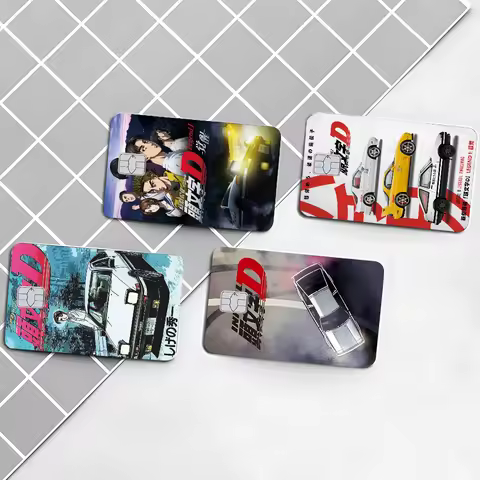 Japanese Racing Anime Initial D Anime Cartoon Bear Skin Sticker Film Tape Case For Big Credit Debit 