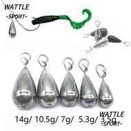 WATTLE Fishing Sinkers 3.5/5.3/7/10.5/14g Sports Tungsten Entertainment Tungsten Fastach Sinker Fish