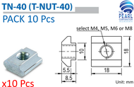 T-NUT-40-M8 PACK 10 PCS (NUT for ALUMINIUM PROFILE 40 mm) อลูมิเนียมโปรไฟล์ และอุปกรณ์ยึดจับ