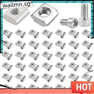 50pcs T-Slot Nuts M5 with Screw,Stainless Steel T Slot Nut 6 Series 2020 T Nut Nuts Type B,Allen Scr