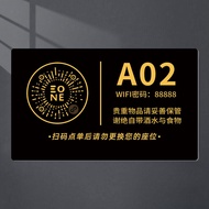 Acrylic QR Code Table Sticker Restaurant Call Menu Water-Proof Number Table Tag UV Print Golden Surf