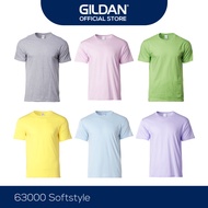 Gildan Softstyle 100% Cotton Unisex Plain T-Shirt 63000 Round Neck Baju Kosong - Grey / Light Pink / Lime / Corn Silk Yellow / Light Blue / Orchid - Gildan Official Store