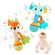 Baby Rattles 0-6 Months，Baby Soft Rattles Shaker，Hand Grab Sensory Shaker,Teething Toys for Babies 6