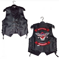 Jaket Rompi SATRIA FU Semi Kulit Polos Hitam Oskar Rompi Plus Emblem BORDIR SUZUKI SATRIA FU Bikers 
