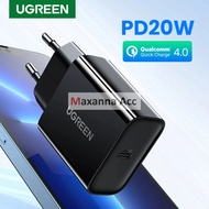 [MAXANNA] UGREEN BLACK FAST CHARGING TYPE C PD 20W CHARGER ADAPTOR CD137