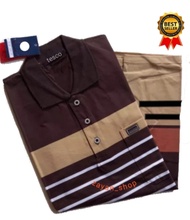 Kaos kerah salur pria lengan pendek pakai saku bagian kiri atas II baju kaos kerah pria berkualitas