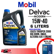 MOBIL Delvac Modern Super Defense 15W-40 Synthetic 6 Liters for Trooper, Bighorn, DMAX, Alterra 4JX1