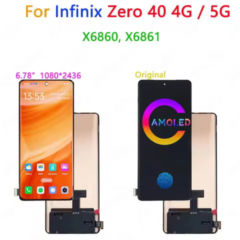 For Infinix Zero 40 Original AMOLED LCD X6860, X6861 Display Screen Touch Digitizer For Infinix Zero