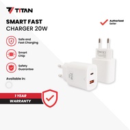 Titan EU-11 Smart Fast Charging 20W Charger Head - Gadget, White