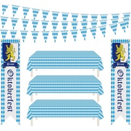 Oktoberfest Decorations, Octoberfest 65.6 FT Hanging Flags Tablecloths and Sign Banner, Oktoberfest 