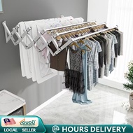 1M-2M 3/4/5 Bar Stainless Steel Retractable Wall Mounted Clothes Hanger Retractable Drying Rack Ampa