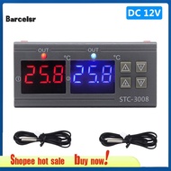 STC-3008 DC 12/24V AC 220V Dual Digital Electronic Temperature Controller Sensor