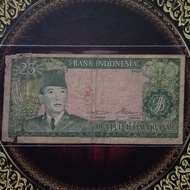 Uang Sukarno 25 rupiah 1960 fine