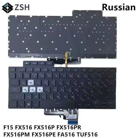 RU Russian Backlit Keyboard for ASUS TUF Dash F15 FX516 FX516P FX516PR FX516PM FX516PE FA516 TUF516 