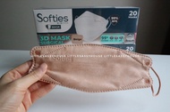 softies surgical mask 3d 4ply - masker medis softies - beige