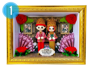 Mahar Unik Pengantin Adat Palembang Frame 3D 21x30 Cm Bonekaflanelku