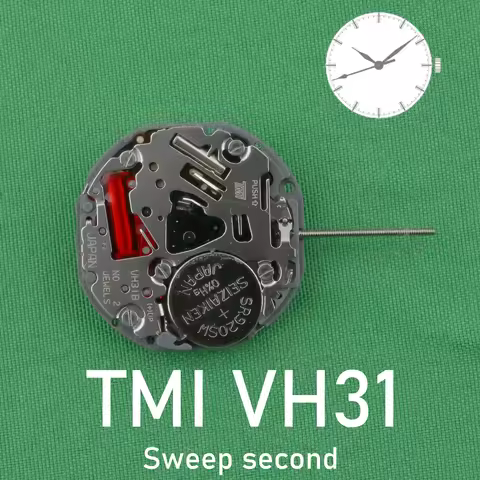 TMI VH31 movement New Japan VH31 Movement Original SII/TMI VH31 Watch Movement 3 hands Sweep second