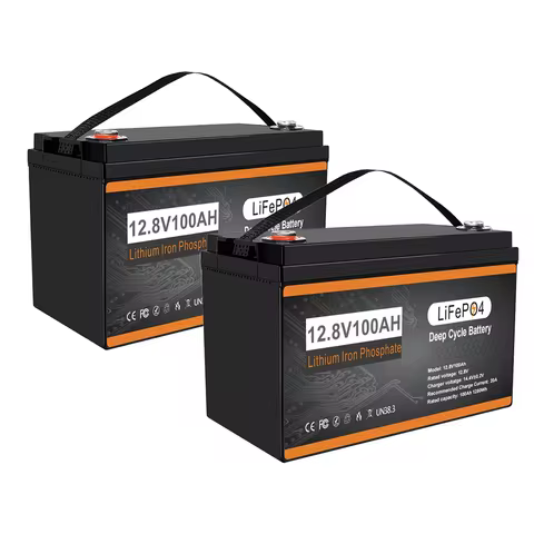 Group 31 LiFePO4 Lithium Battery 4 Packs 12.8V 100Ah Lithium Iron Phosphate Deep Cycle Marine Batter