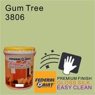 3806 gum tree ( 5L ) FEDERAL PAINT ( ROYAL GLO EASY CLEAN ) PREMIUM INTERIOR SILK FINISH EASY WASH