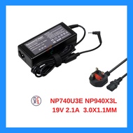 Power Adapter Charger  NP740U3E NP940X3L   19V 2.1A  3.0X1.1mm