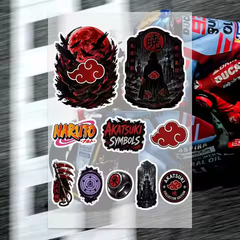 A-Akatsuki Symbols Decal Set High Quality Printed and Cut Stickers Motorcycle Sticker
