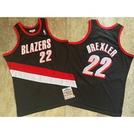 Men's Exquisite Jersey Portland Trail Blazer Clyde Drexler Mitchell Ness Hardwood Classic Jersey - R