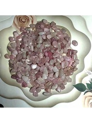 100克/包天然水晶石,不規則粉色水晶圓玉石,去磁小顆粒石用於造景碗,觀賞魚缸裝飾石,花瓶填充物
