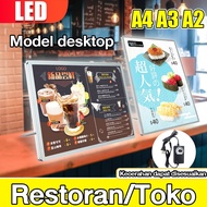Nirmala Living | Slim Light Box LED Frame Advertising Portable - LED Menu Poster A4/A3/A2