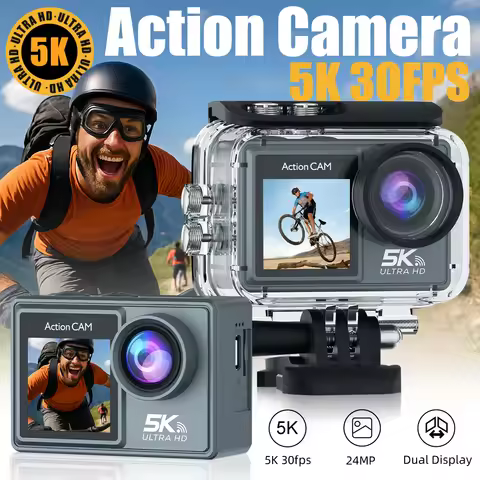 5K Zoom Professional Helmet Sports Camera 4K60FPS Sports Camera 2.0 Inch IPS Touch Screen WiFi 170° 