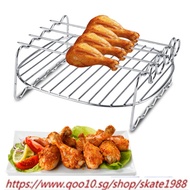 Double Layer Stainless steel Replacement BBQ Rack Skewers Baking Tray For Philips Air Fryer Barbecue