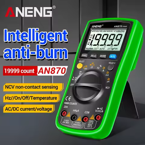ANENG AN870 Multimeter 19999 Counts Digital Transistor Accurate Auto Range Tester Profesional True R