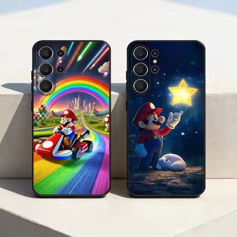 Anime Super M-MarioS Bros Phone Case For Samsung S26,S25,24,23,22,30,21,10,9,Ultra,Plus,Lite,Black S