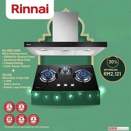 Rinnai Cooker Hood 90cm RH-C95F-SSVR With 3 Speed Setting + Rinnai Built-in Gas Hob 4.5kW 80cm RB-3H
