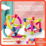 Building Sticks Blocks 42pcs 64pcs Building Magnetic Stick Blocks Magnetic Sticks Puzzle Blocks Magn