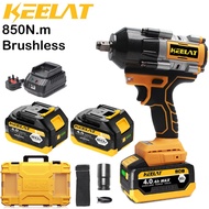 KEELAT 850N.M Impact Wrench Cordless High Torque 1/2 Gergaji Impak High Power Drive Ratchet Socket C