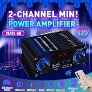 2024 New Digital Bluetooth Amplifier 12V Home Car 2 Channel HIFI Sound Speaker FM Rrceiver Mini Audi