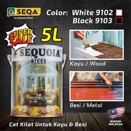 🔩SEQUOIA PAINT 3000🪑🚪 Wood & Metal Paint / Cat Kayu dan Besi  HIGH GLOSS FINISH (WHITE & BLACK) 5 LI