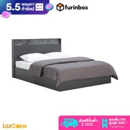 Furinbox เตียงนอน รุ่น CHAMP ขนาด 6 ฟุต - สีเทาเข้ม/เทา