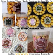 Eid al-Fitr Stickers BIG SIZE 7cm Gold Foil Sticker Jar Tube Round Jar/ 500gram 250gram Eid al-Fitr/