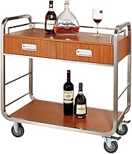 Wine Cart/Tea Catering Bar Cart with 4 Wheels/Storage Shelf Trolley/Rolling Bar Cart with 2 Tier Sto
