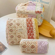 1 PC Bohemian Patchwork Printed Floral Makeup Pouch Make Up Bag,Fashionable And Casual Large Capacit