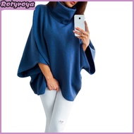 Fashion Women High Neck Batwing Crossed Poncho Winter Warm Coat Cloak Cape