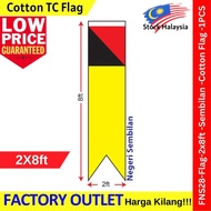 【2x8ft】Negeri Sembilan Flag Cotton Flag Negeri Sembilan Flag  Bendera 森美兰州旗-FNS28