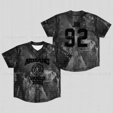 2026 New BTS World Tour Baseball Jersey, Tie Dye Marble Print Essential for Fans